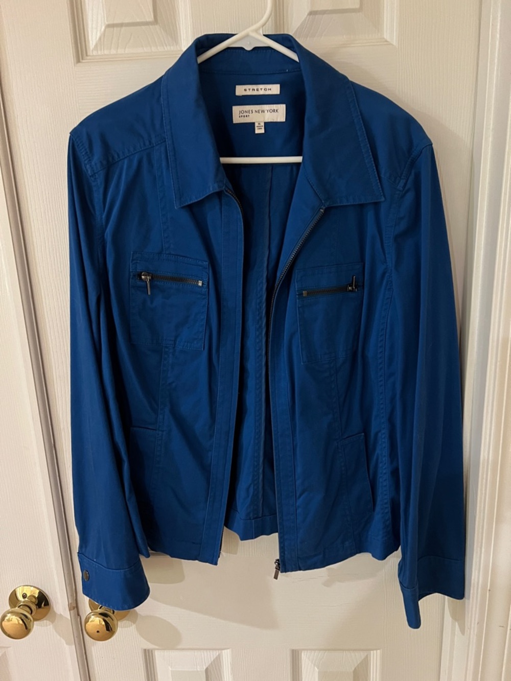 Jones New York Royal Blue Utility Zip Jacket